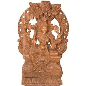  Goddess Durga   South Indian Temple Wood Carving