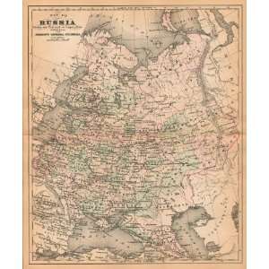  Johnson 1889 Antique Map of Russia