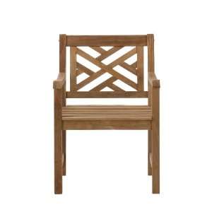   Outdoor Arm Chair Light Brown with Criss Cross Back 