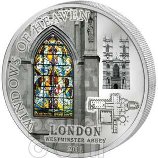 WINDOWS OF HEAVEN LONDON Westminster Abbey Silver Coin 10$ Cook 