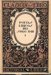 Poetas Liricos Del Siglo XVIII    Espana  