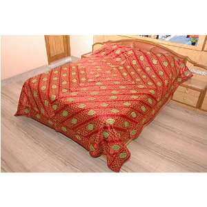  Aari Jari Hand Stitching Metallic Thread Bedspread   Twin 