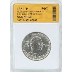  1951 P MS64 Silver Booker T Washington Commemorative Half 