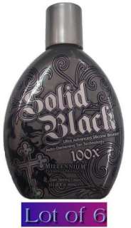 Lot of 6 Solid Black 100X Bronzer Indoor Tanning Lotion  