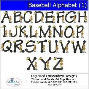  Digitized Embroidery Designs   Baseball Alphabet(1) Arts 