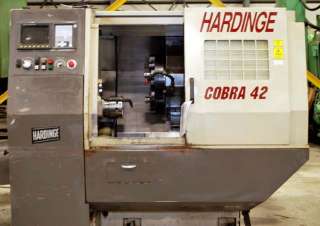 HARDINGE COBRA 42 CNC LATHE / GE FANUC 21T CONTROL & TAILSTOCK  
