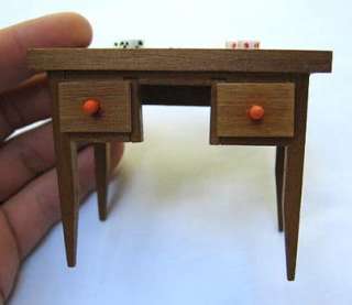 NEW Hello Dolly Wood Backgammon Table Game Set Miniature Dollhouse 