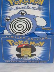 NEW Pokemon Poliwhirl Gold Plated Card/Ball Still Sealed Inside Blue 