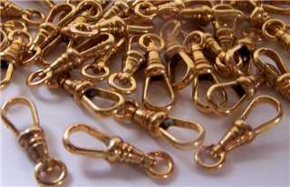 24x Vintage Gold Plated Watch Fob Chain Clasps Germany  