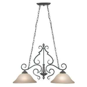 : Kenroy 10532BRZ Riley   Two Light Island, Bronze Finish with Amber 