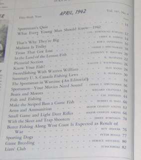 1942 SPORTS AFIELD MAGAZINE APRIL 15 cent Issue * OLD FOOTBRIDGE 