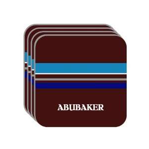 Personal Name Gift   ABUBAKER Set of 4 Mini Mousepad Coasters (blue 