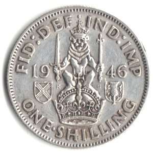 1946 Great Britain U.K. England Shilling Coin with Scottish Crest KM 