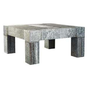  ZENTIQUE 1023 Patched Recycled Metal Coffee Table: Home 