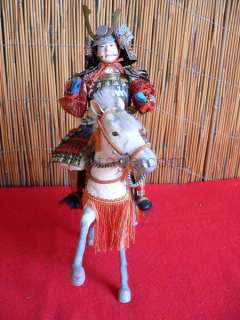 Antique DOLL Japanese SAMURAI Musha Warrior in ARMOR YOROI Horse 