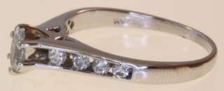 14k white gold .49cttw marquise diamond engagement ring 2.9g vintage 
