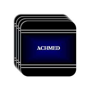 Personal Name Gift   ACHMED Set of 4 Mini Mousepad Coasters (black 