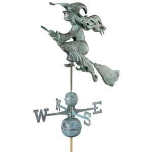  On Sale  Windblown Witch Signature Copper Weathervane 