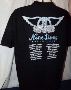 AEROSMITH Nine Lives World Tour Vintage 1998 T Shirt(XL)  
