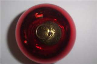 Vtg Antique kugel Xmas bulb ornament Red 2 orb made in France NICE 