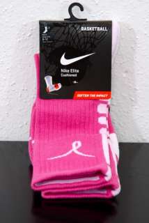 Nike Elite Socks Pink Breast Cancer RARE! sz8 12 L Basketball  