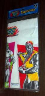 Vintage WWF Wrestling Hulk Hogan Ultimate Warrior Tablecloth Sealed 