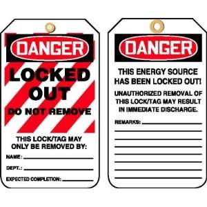 LOCKED OUT DO NOT REMOVE Tags RV Plastic (5 7/8 x 3 3/8)   1 Pack of 