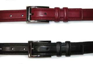 Womens Leather Dress Belt with Square Buckle by Sarah B Studio 