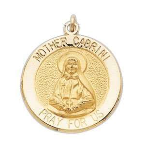  14k Mother Cabrini Medal 15mm/14kt yellow gold Jewelry