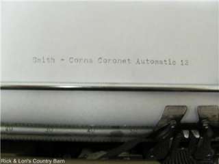 VINTAGE SMITH CORONA CORONET WORKING AUTOMATIC 12 TYPEWRITER IN CASE 