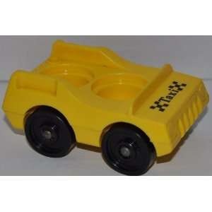  Vintage Little People Yellow Taxi Cab with Black Wheels 