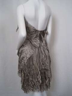 3255 Marchesa Dress Metal Ruffle Runway 6 S USA #0007JF  