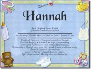 PERSONALIZED NAME MEANING NEW BABY SHOWER GIFT  