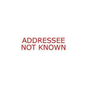  ADDRESSEE NOT KNOWN self inking rubber stamp: Office 