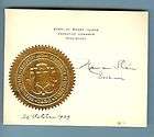 CASE, Norman S. GOVERNOR OF RHODE ISLAND, 1929 FREE U.S. SHIPPING!