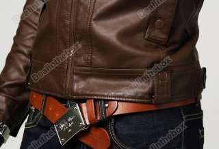 2011 Classic Mens Slim Designed PU Leather Coat Short Jacket 2 Colors 