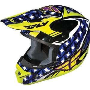  Fly Racing Kinetic Flash Motocross Helmet Purple/Yellow XS 