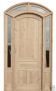 Entry Exterior Solid Wood Door   Arch Sidelites  