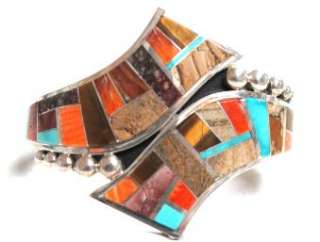 Melvin Francis Gorgeous Contemporary Navajo Inlaid Cuff  