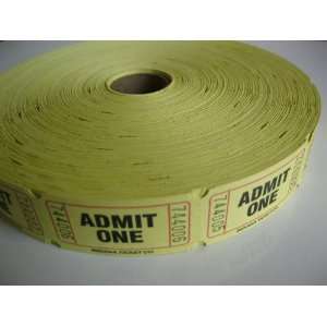  2000 Yellow Admit One Single Roll Consecutively Numbered 