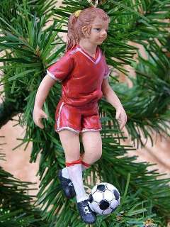 New Girls Soccer Player Ball Shoes Christmas Ornament  