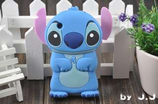 Blue Color Disney Stitch 3D Ear Soft Case Cover for iPhone 3g iPhone 