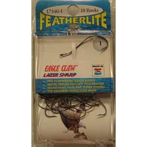  Eagle Claw FeatherLite Lazer Sharp Fishing Hooks   Size 1 