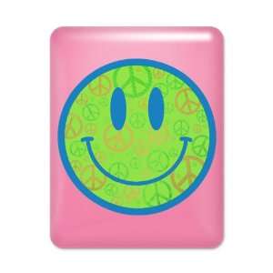   : iPad Case Hot Pink Smiley Face With Peace Symbols: Everything Else
