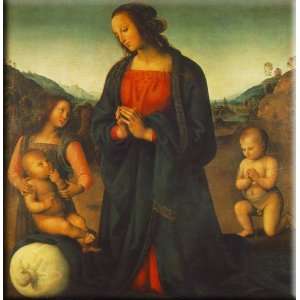 Madonna, an Angel and Little St John Adoring the Child 29x30 Streched 