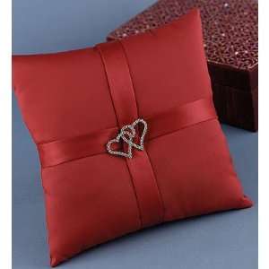    Red Ring Bearer Pillow with Heart Adornment: Home & Kitchen