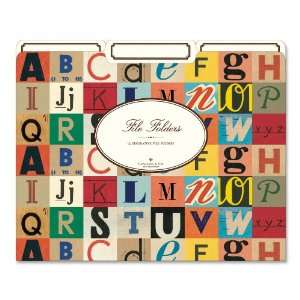  Cavallini File Folders Alphabet, 12 Heavyweight File 