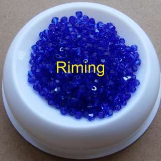 3MM/Dark blue  80Pcs Crystal Loose Bicone Beads  