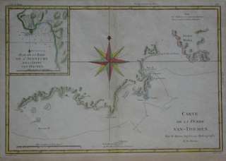 Original 1788 CAPTAIN COOK Third Voyage Map TASMANIA  