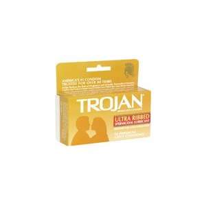  Trojan Condoms Ultra Ribbed Spermicidal Lubricant Latex 